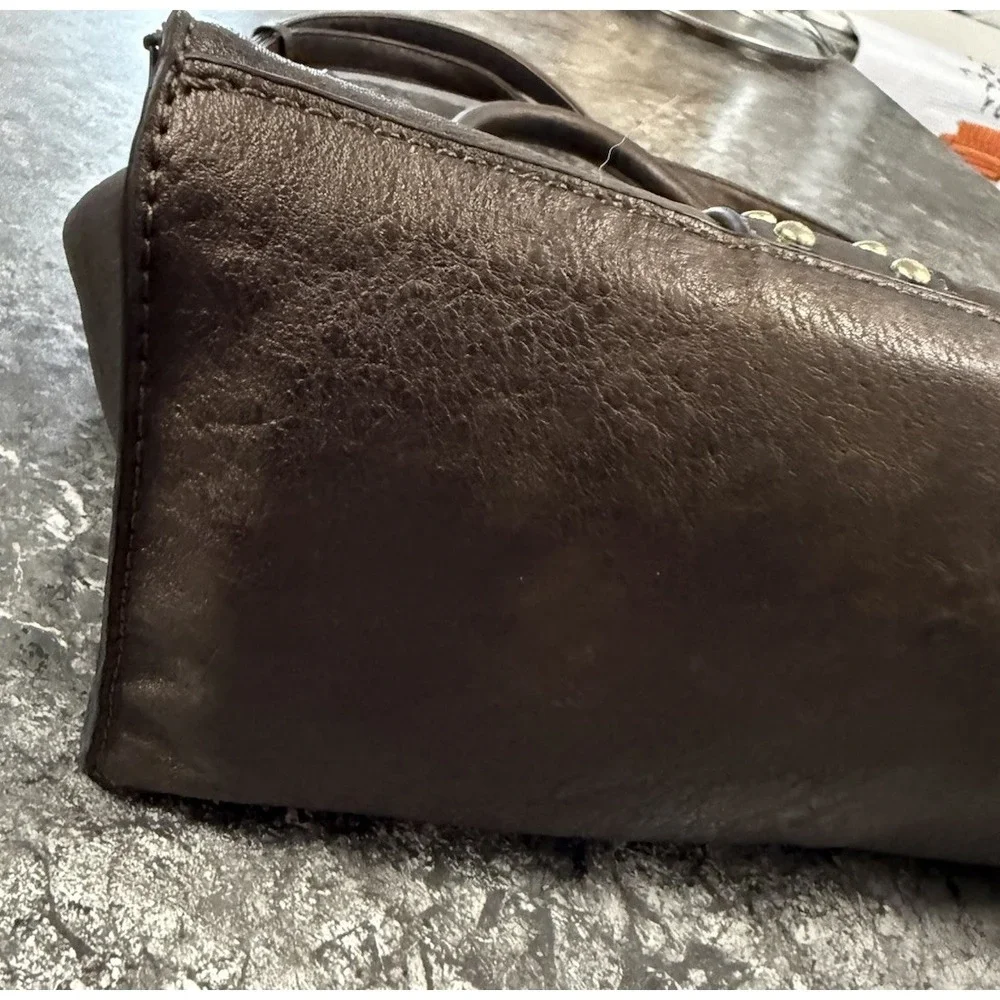 Dasein‎ Women Stylish Handbag Satchel Tote Shoulder Bag Studs Bronzed Brown